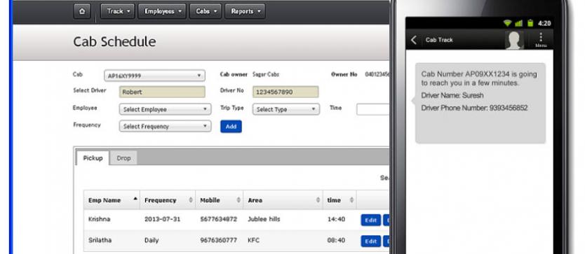 Sagarsoft’s™ Text Based Messaging by CabTracker™ on Android for Transportation Safety